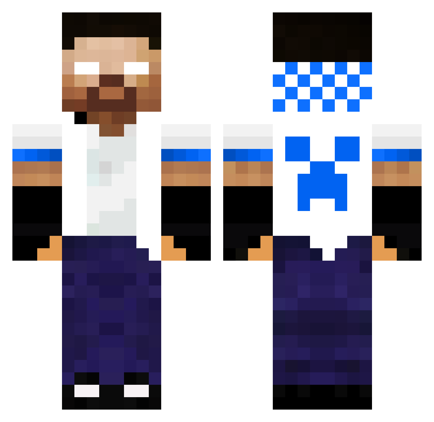 TinyAleks Minecraft skin, front and back view