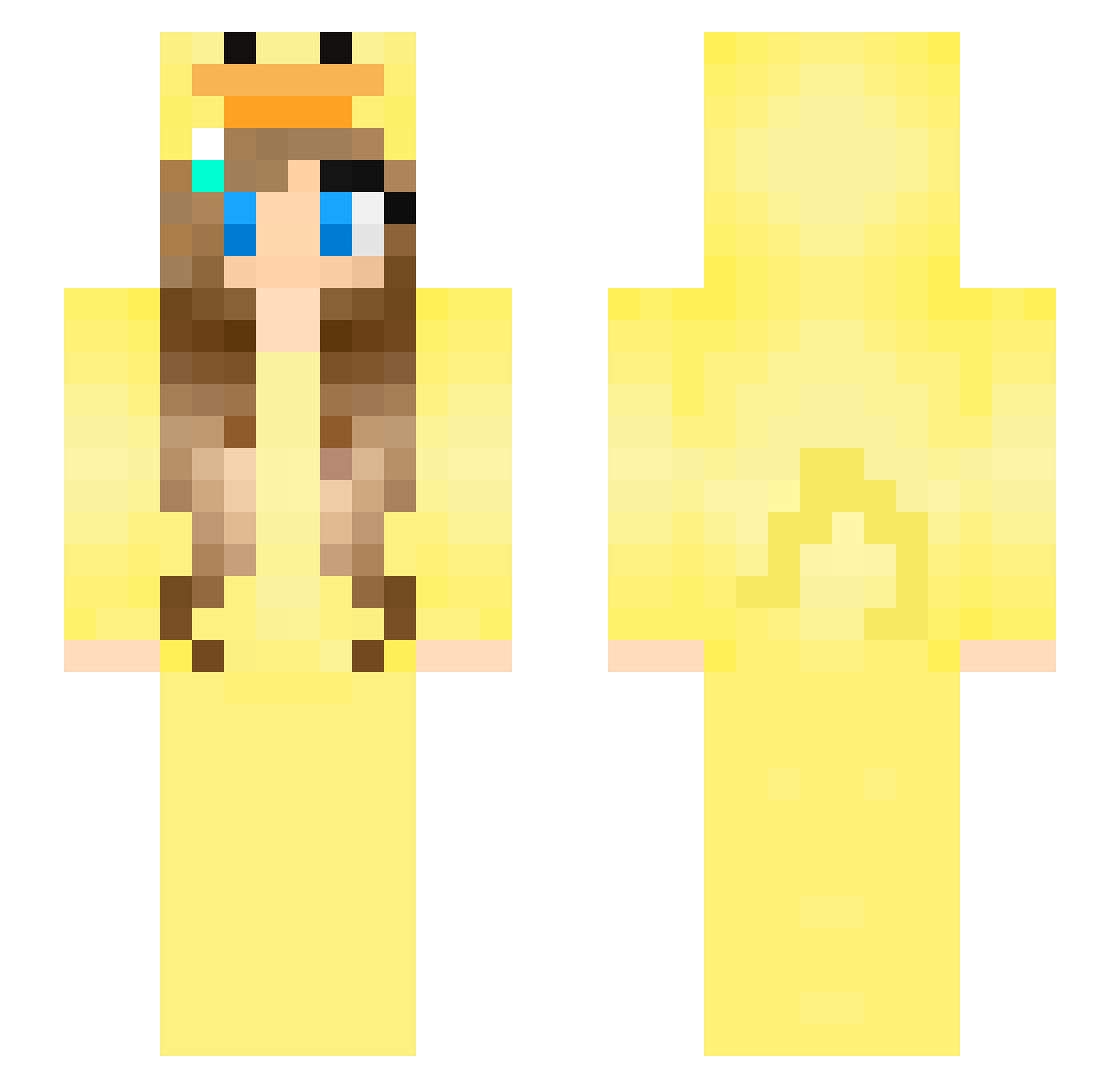 Olcis Minecraft skin, front and back view