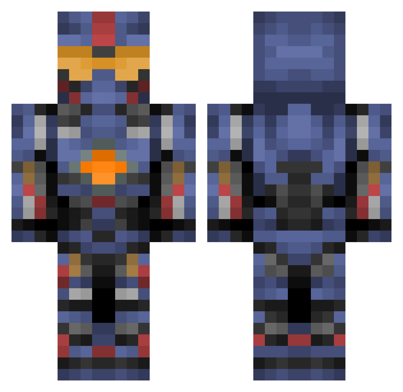 turbopsycho Minecraft skin, front and back view