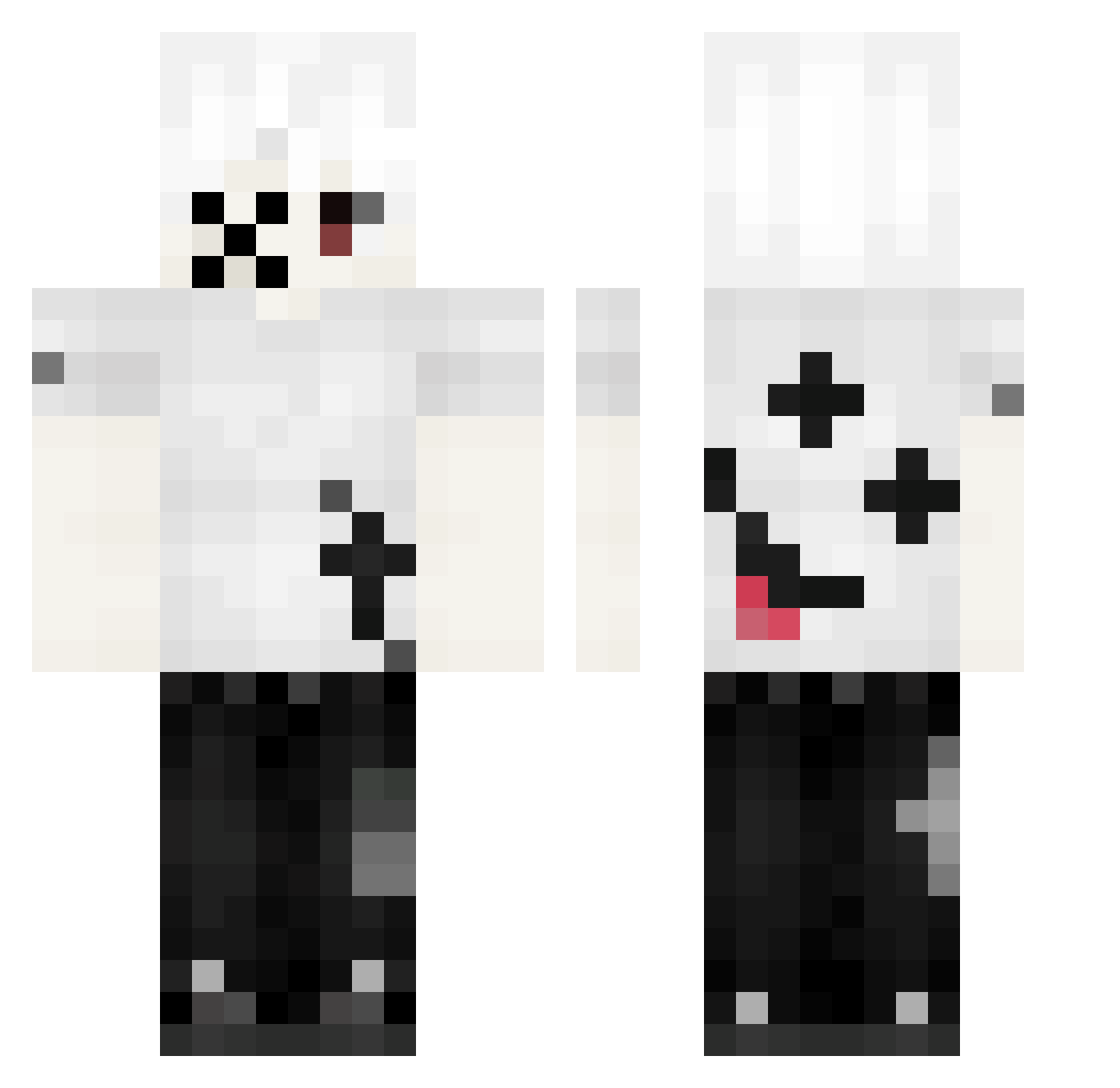UnkTrap Minecraft skin, front and back view