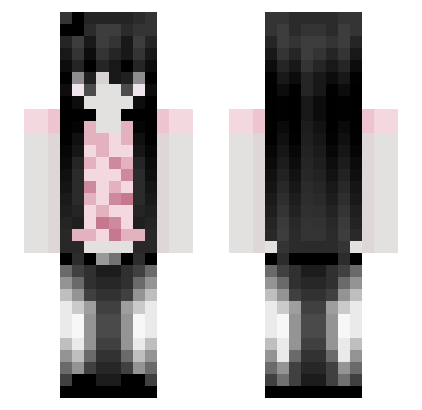 teveo Minecraft skin, front and back view