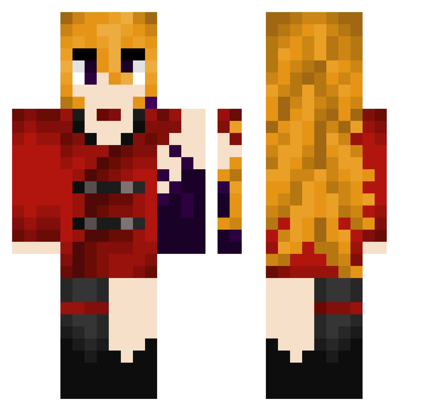 Matator03 Minecraft skin, front and back view