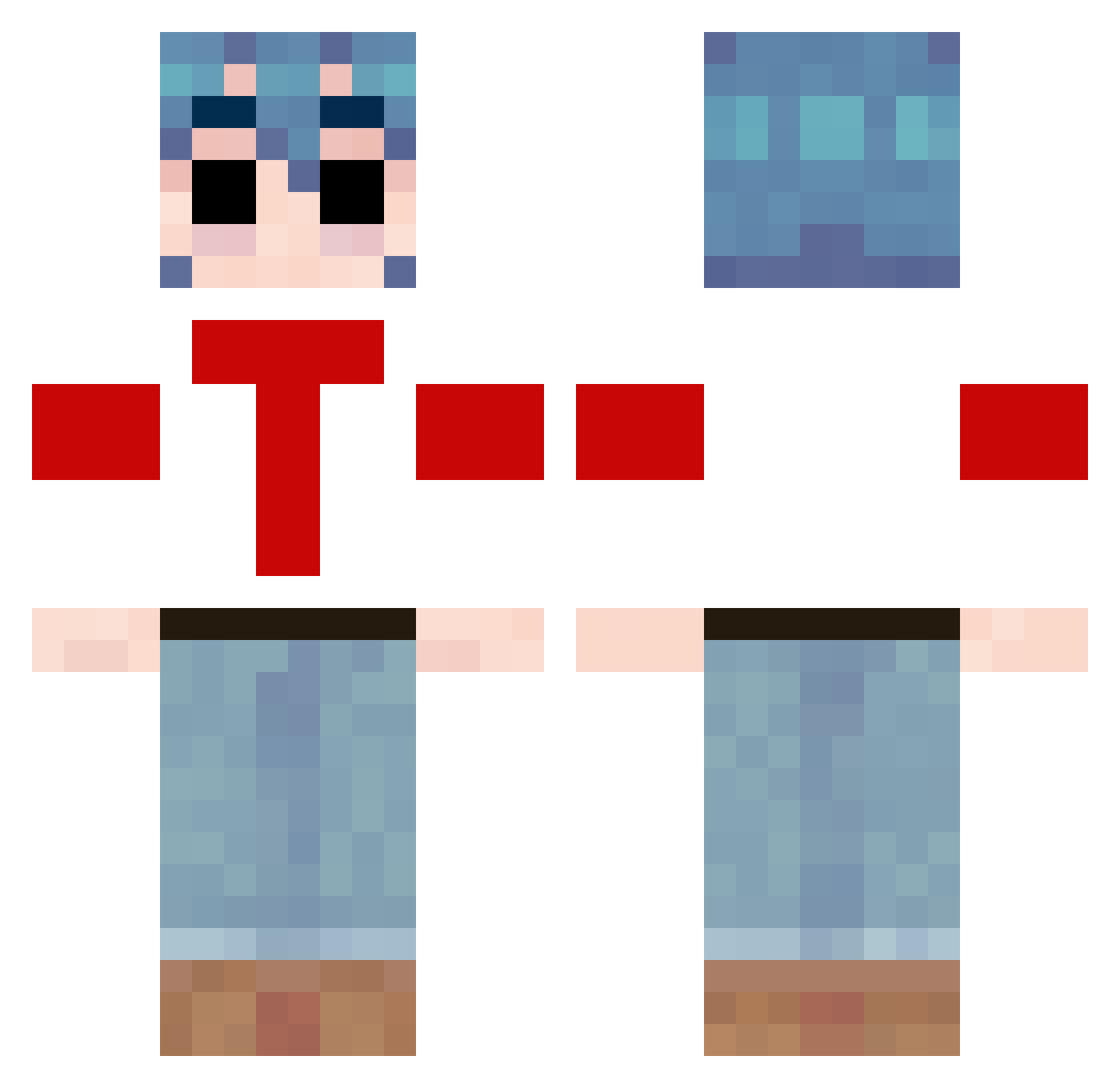 Novvais Minecraft skin, front and back view