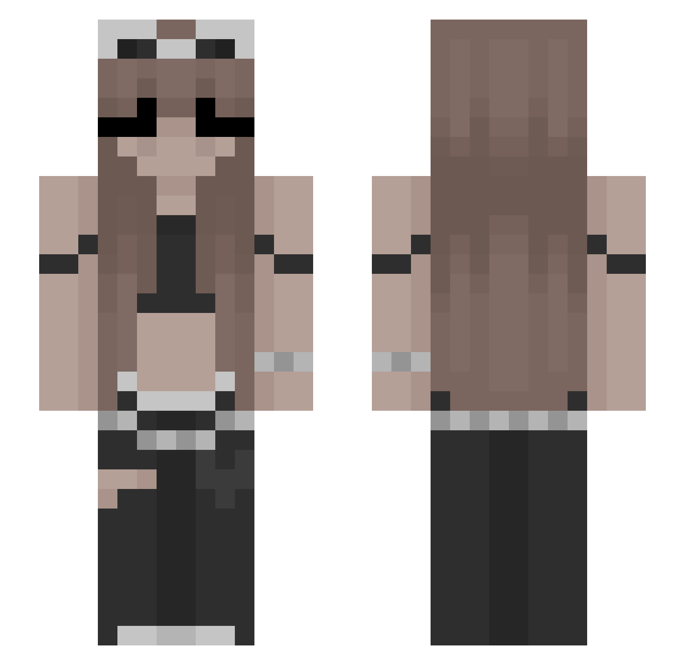 Gossk Minecraft skin, front and back view