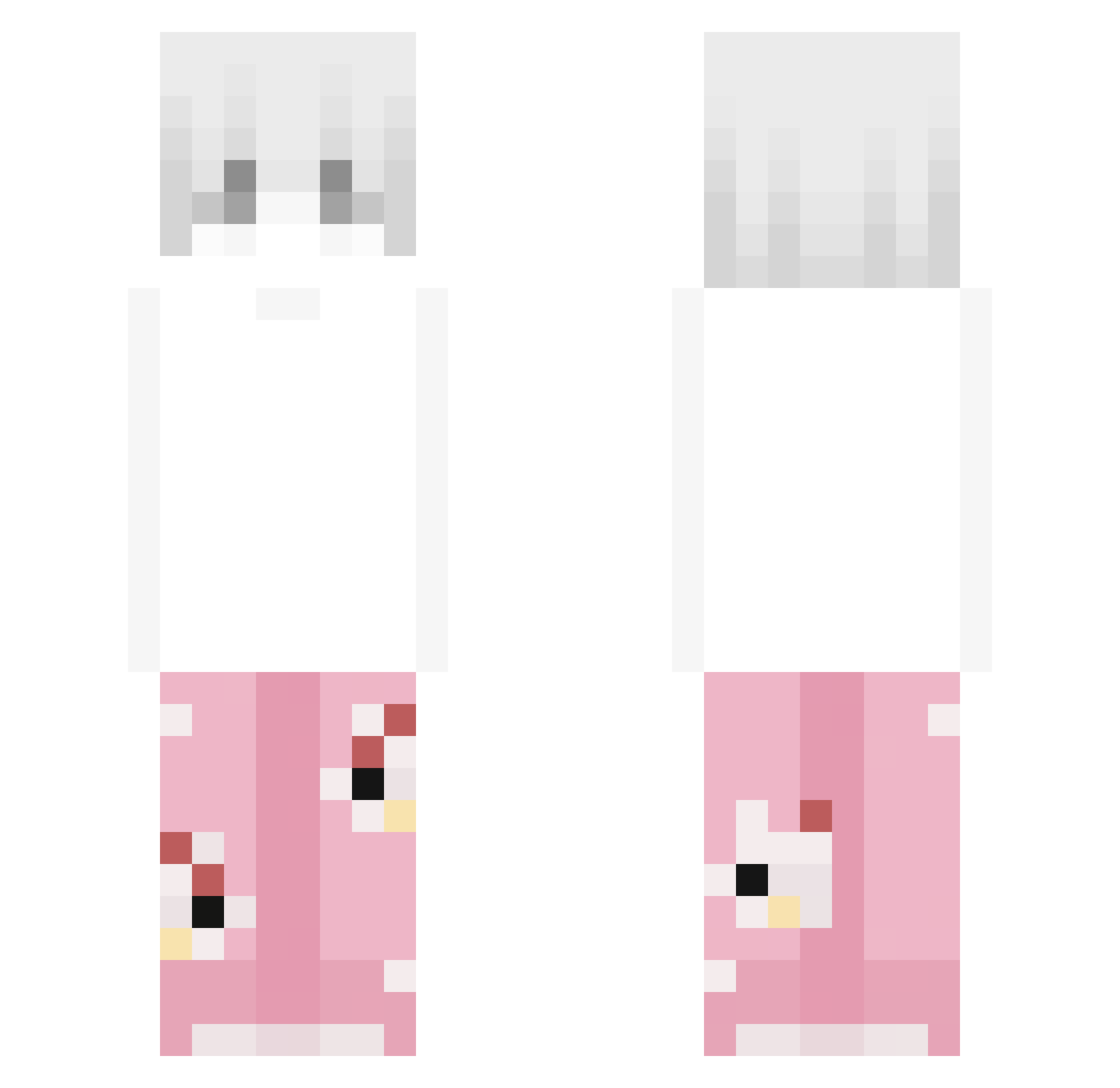 Swansyy Minecraft skin, front and back view