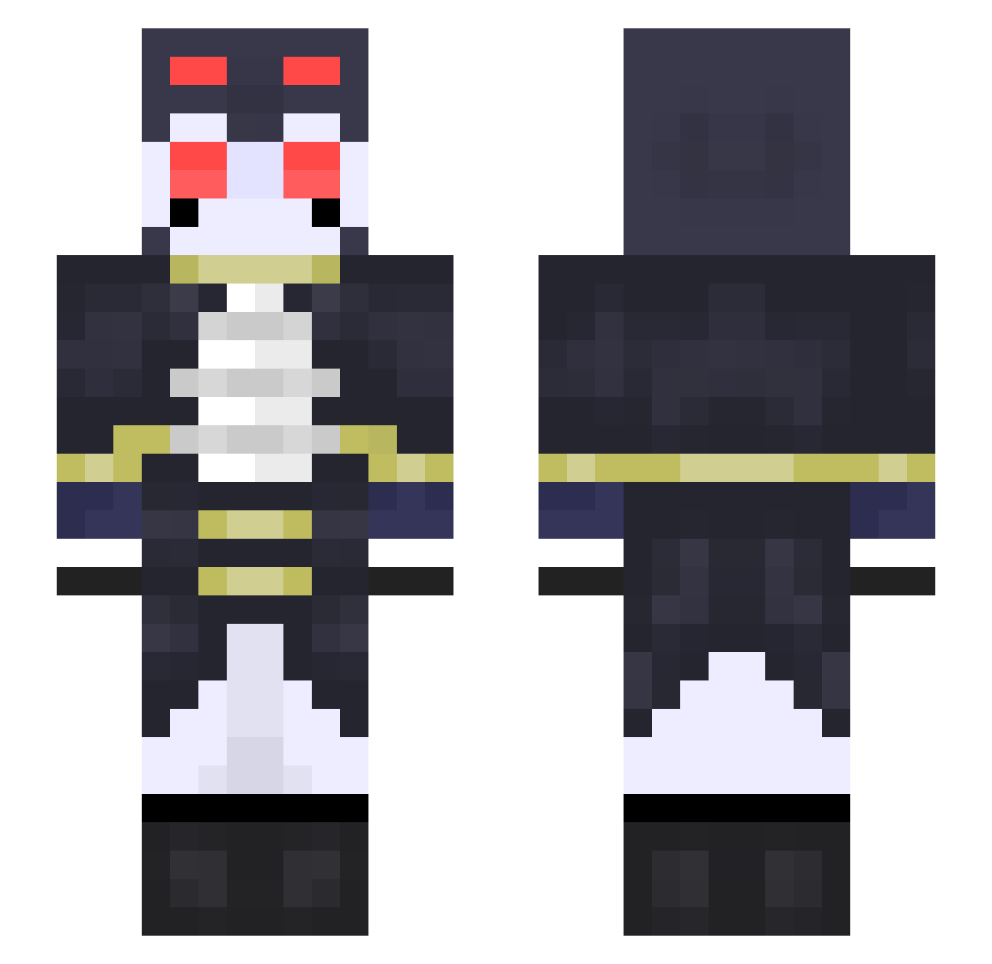 Azzyzinha Minecraft skin, front and back view
