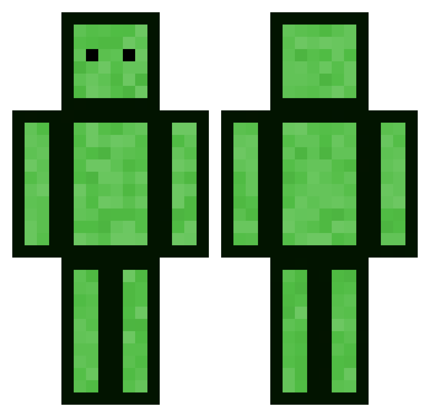 Arthoolia Minecraft skin, front and back view