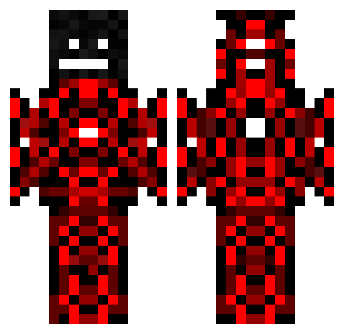GravxMC Minecraft skin, front and back view