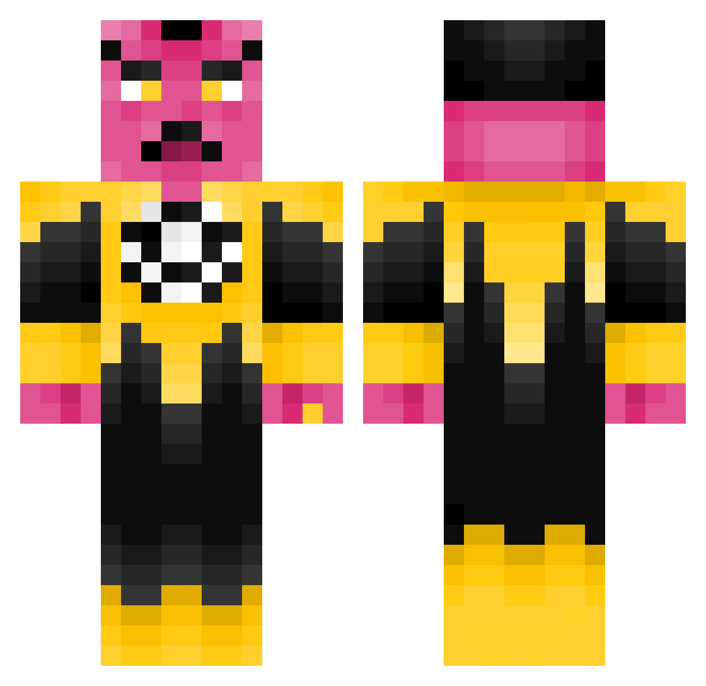 _Pxnguin Minecraft skin, front and back view