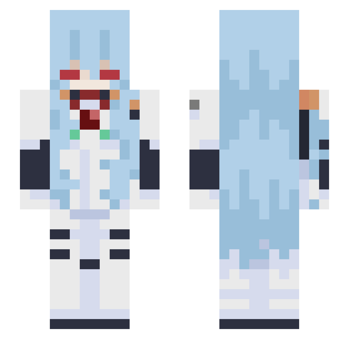 S4yros Minecraft skin, front and back view