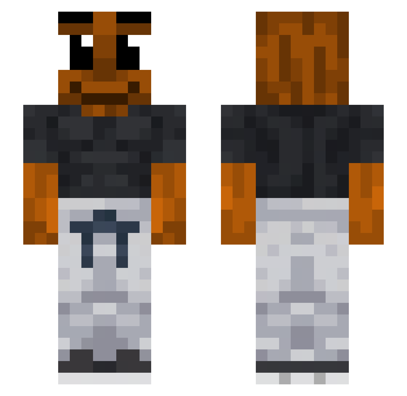 Buwoo Minecraft skin, front and back view
