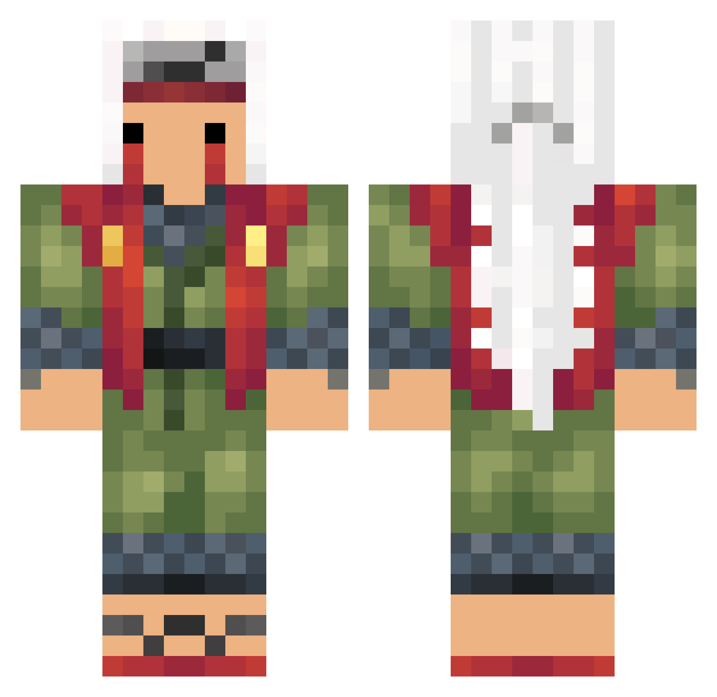Durchnehmer Minecraft skin, front and back view