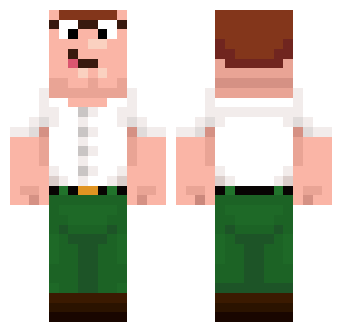 dope700000 Minecraft skin, front and back view
