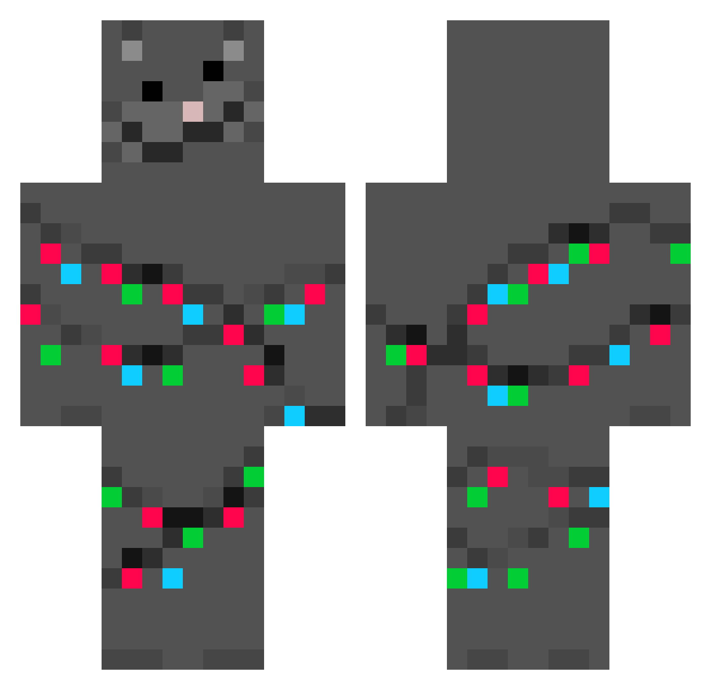 popcornslug48 Minecraft skin, front and back view