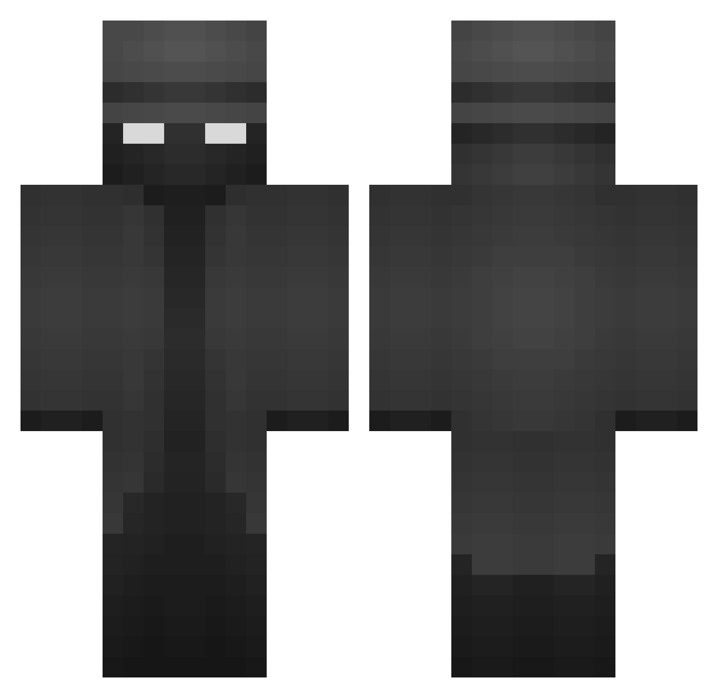 Coronas Minecraft skin, front and back view