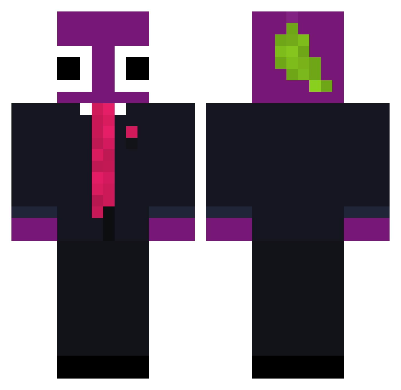 deadgrass22 Minecraft skin, front and back view