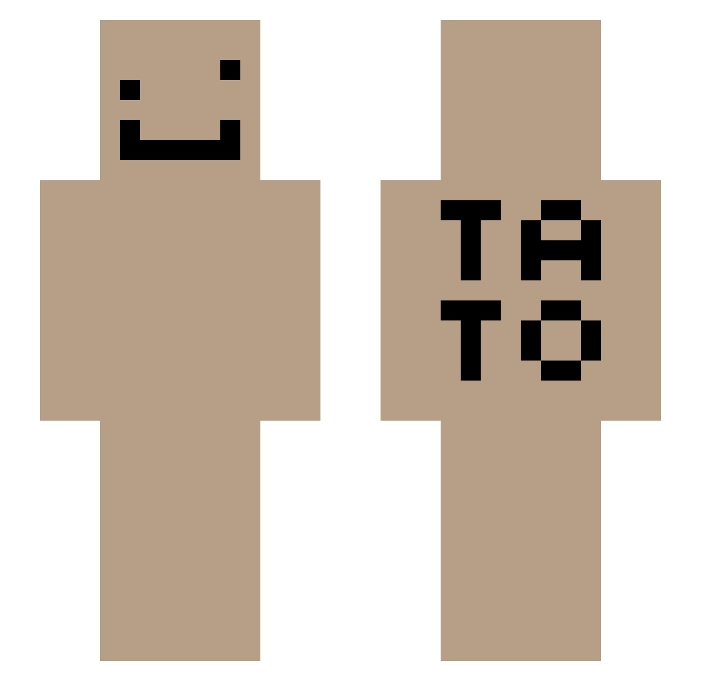 TatoBTW Minecraft skin, front and back view