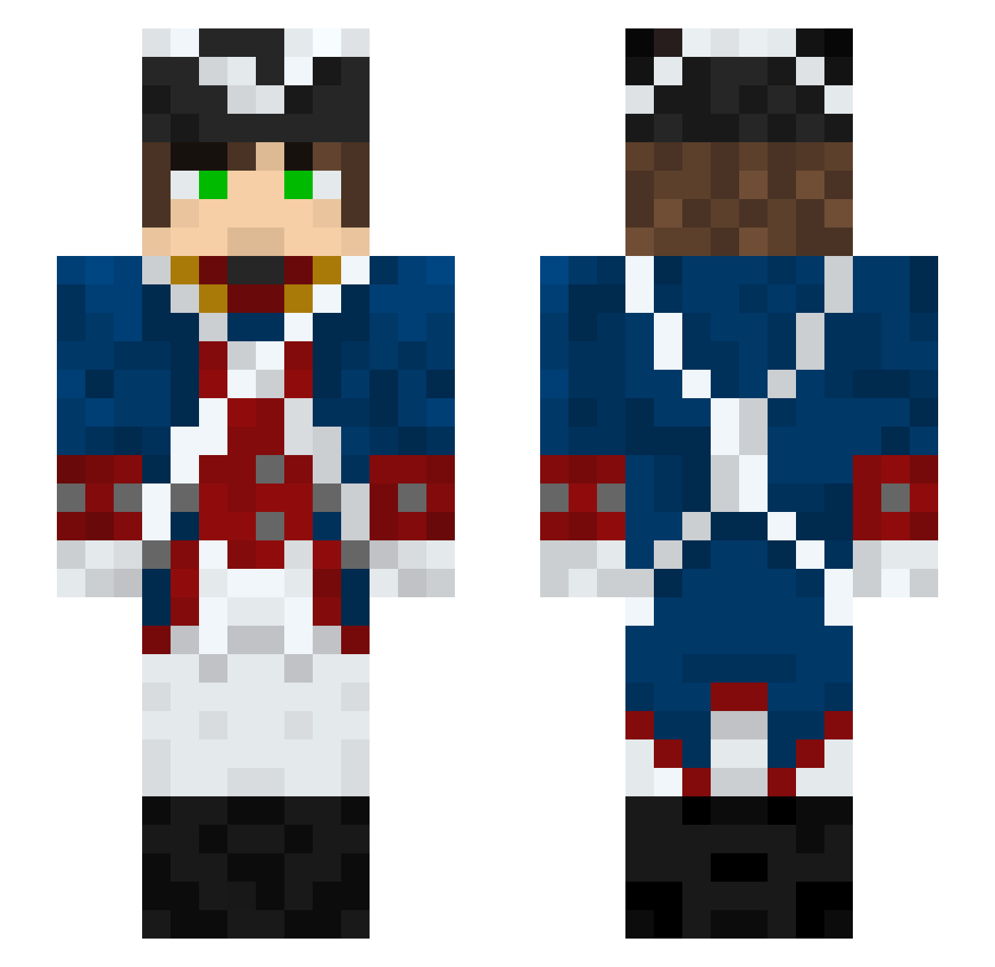 Dixie_Lan Minecraft skin, front and back view