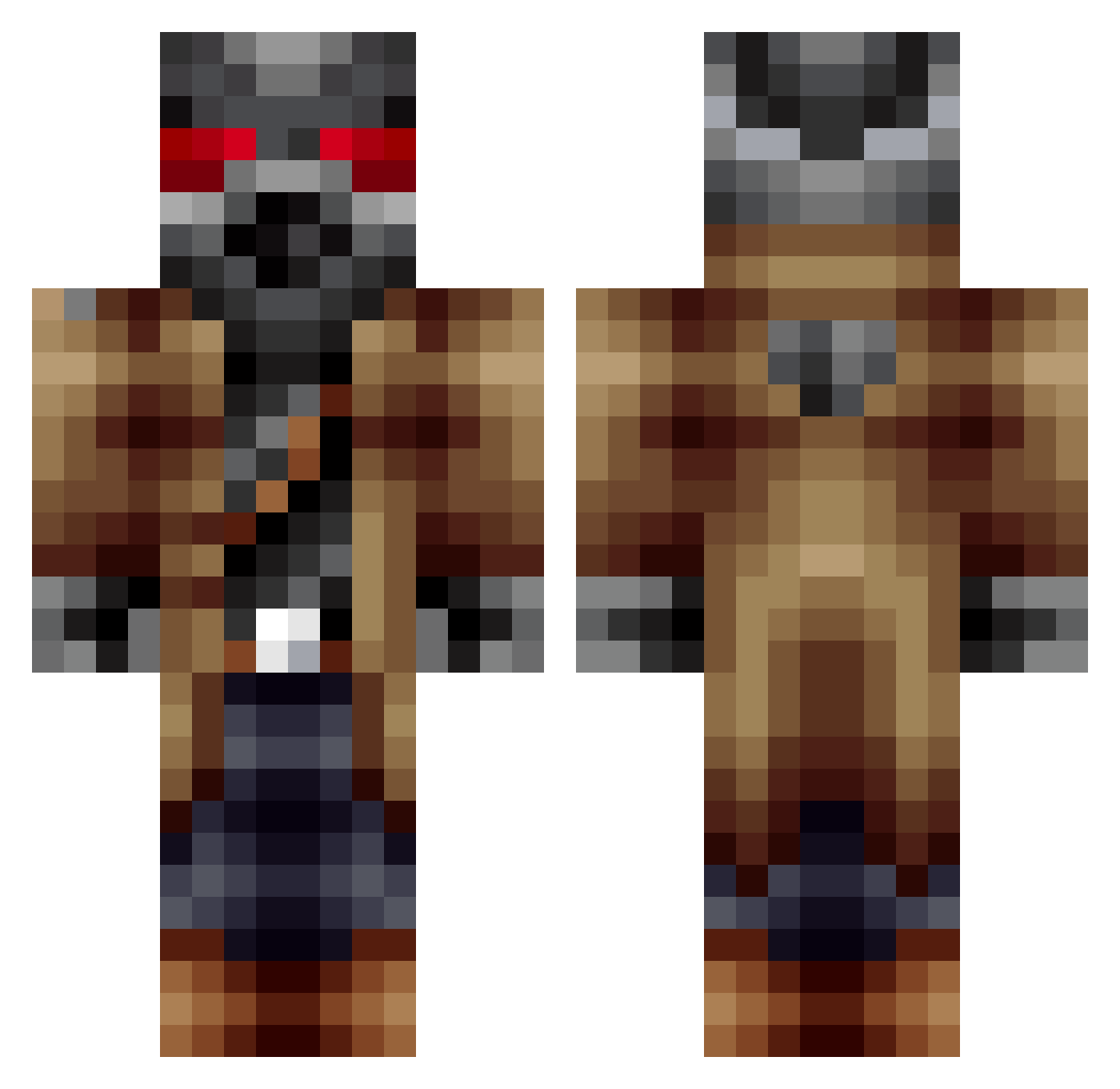 21playtime Minecraft skin, front and back view