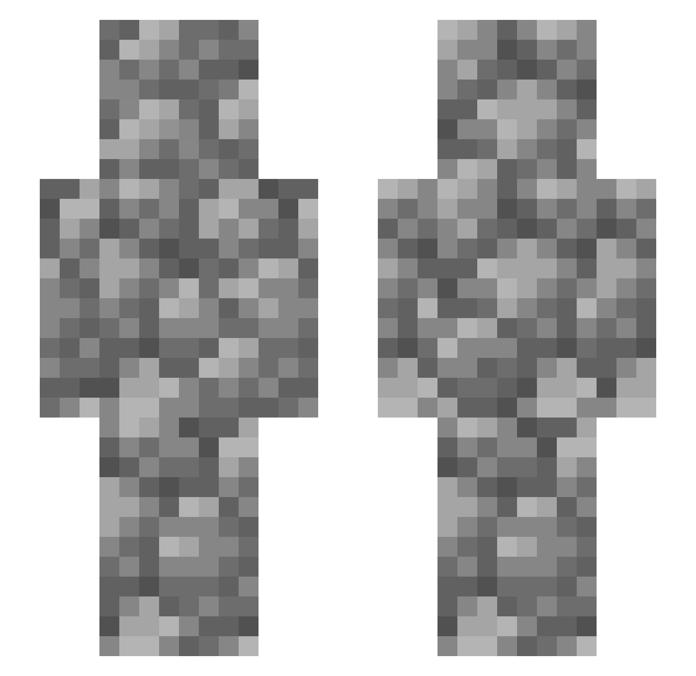 Demarcated Minecraft skin, front and back view