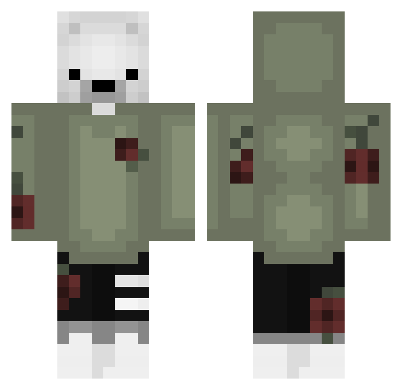 inunununuwan Minecraft skin, front and back view