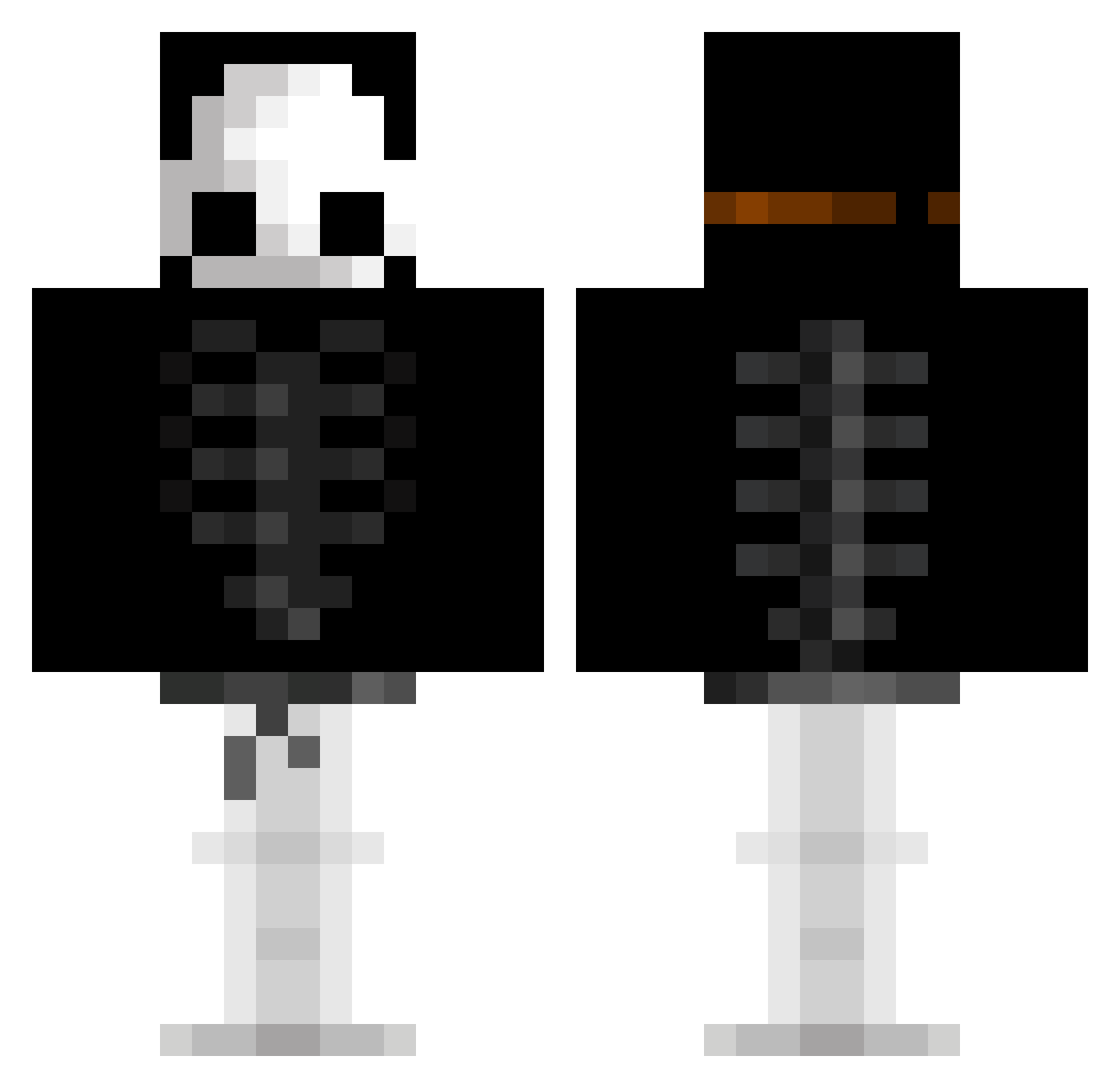 MunkUnderlord Minecraft skin, front and back view