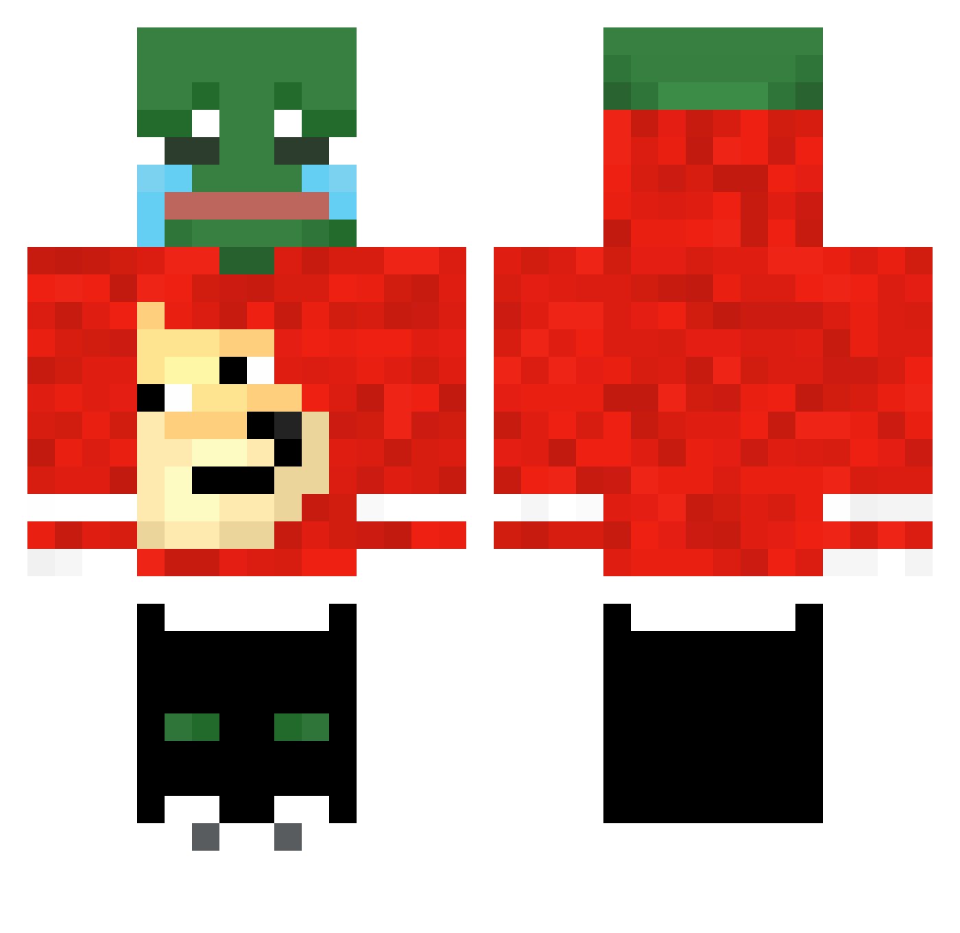 weebstick Minecraft skin, front and back view