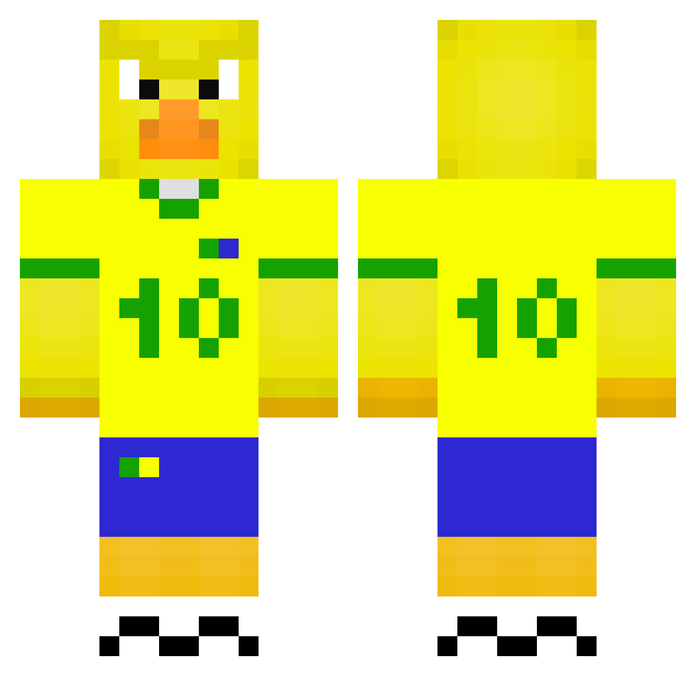 C4N4R1NH0 Minecraft skin, front and back view