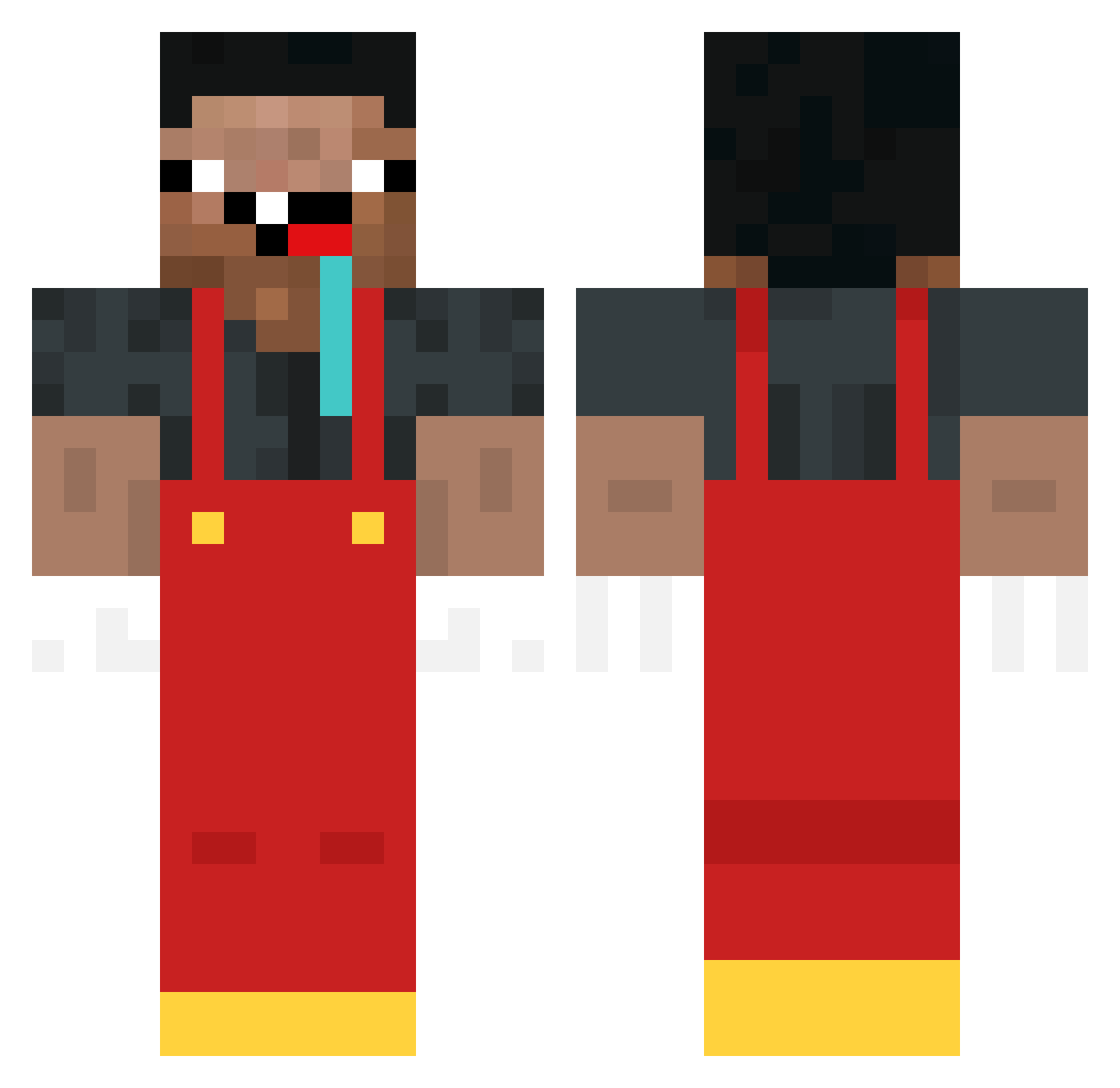 ManiPVP Minecraft skin, front and back view