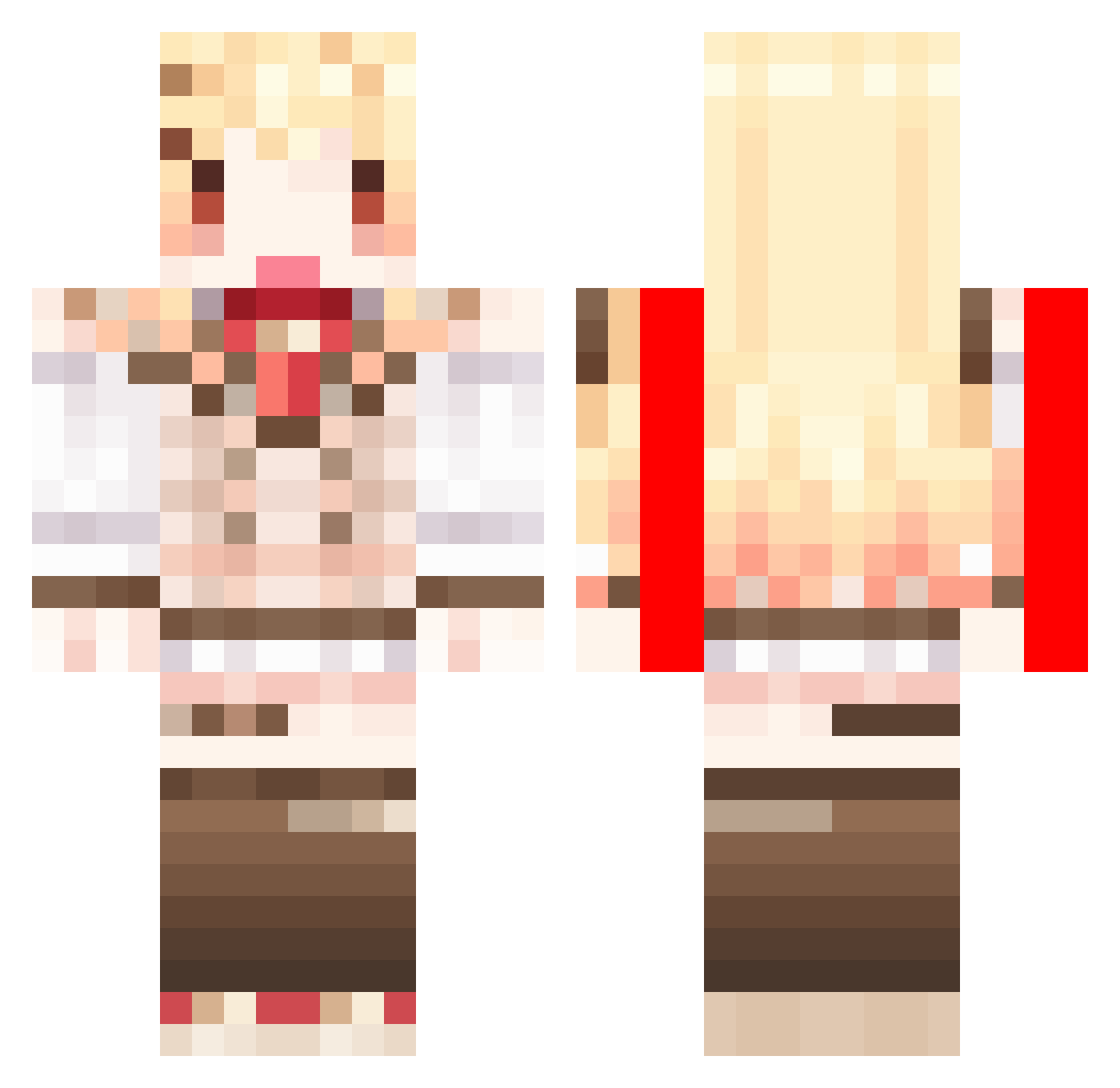 chise821 Minecraft skin, front and back view