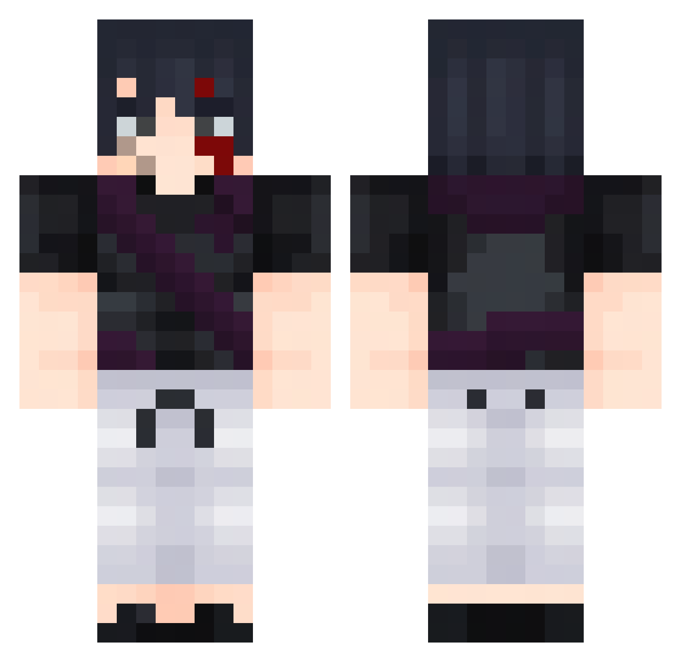 wanciu Minecraft skin, front and back view