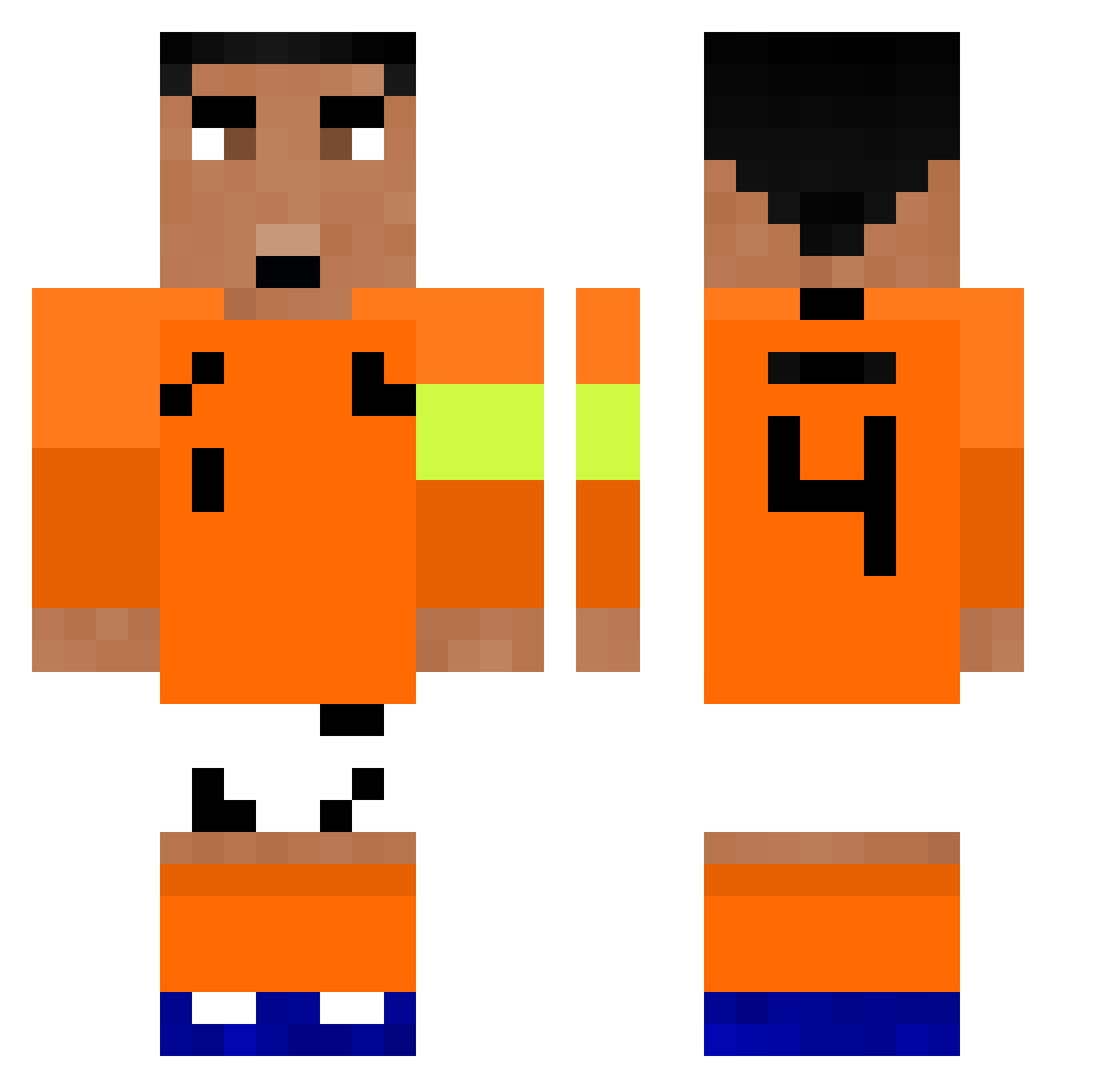 BIGvos Minecraft skin, front and back view
