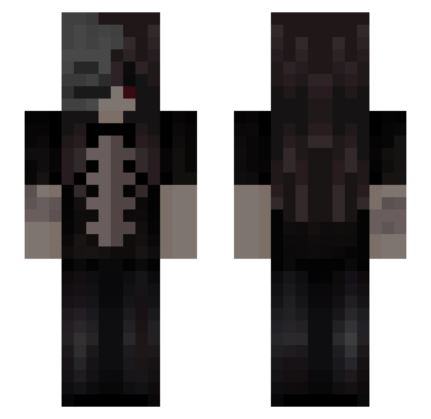 melatonul Minecraft skin, front and back view
