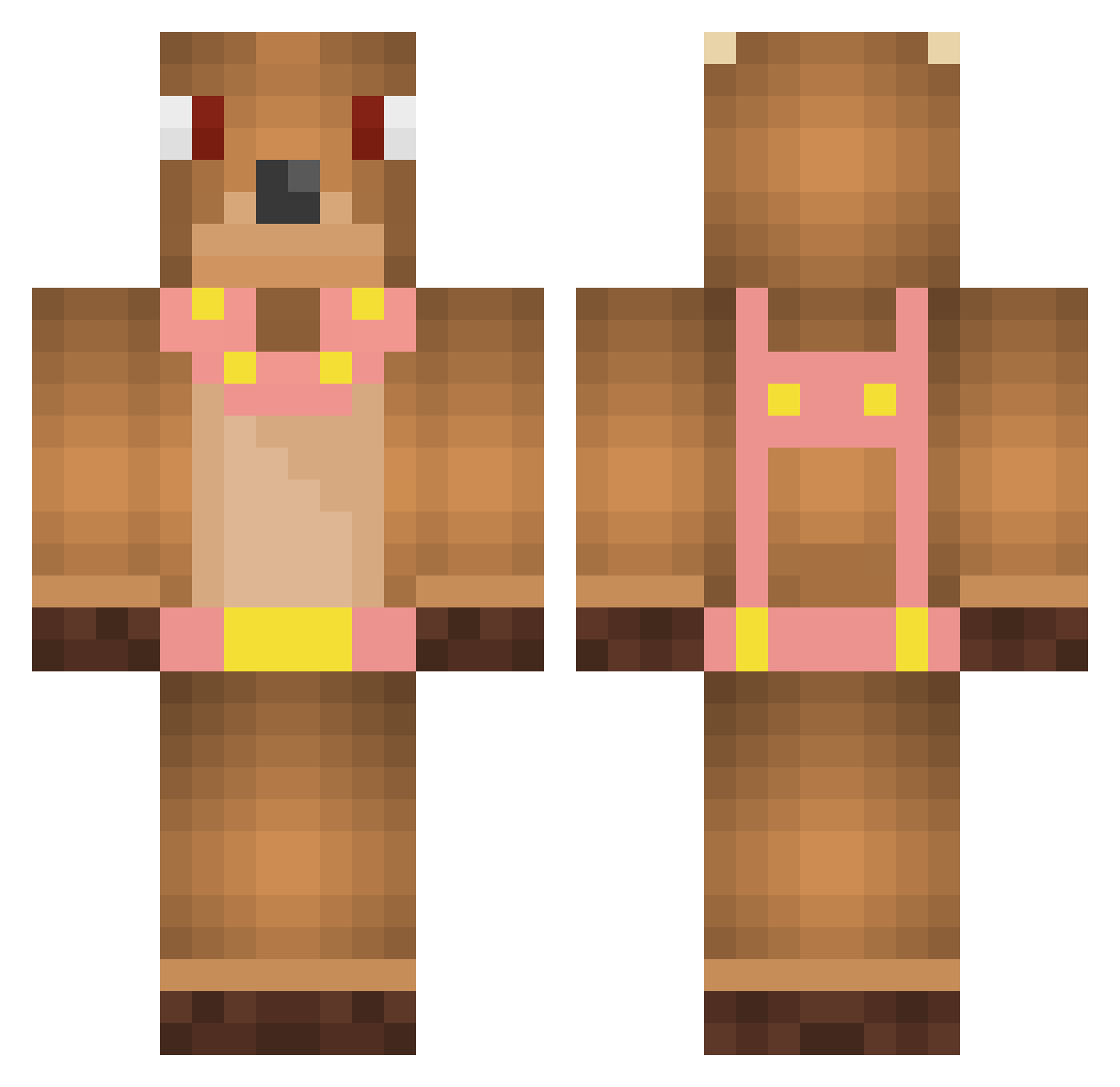 TigriausBos Minecraft skin, front and back view