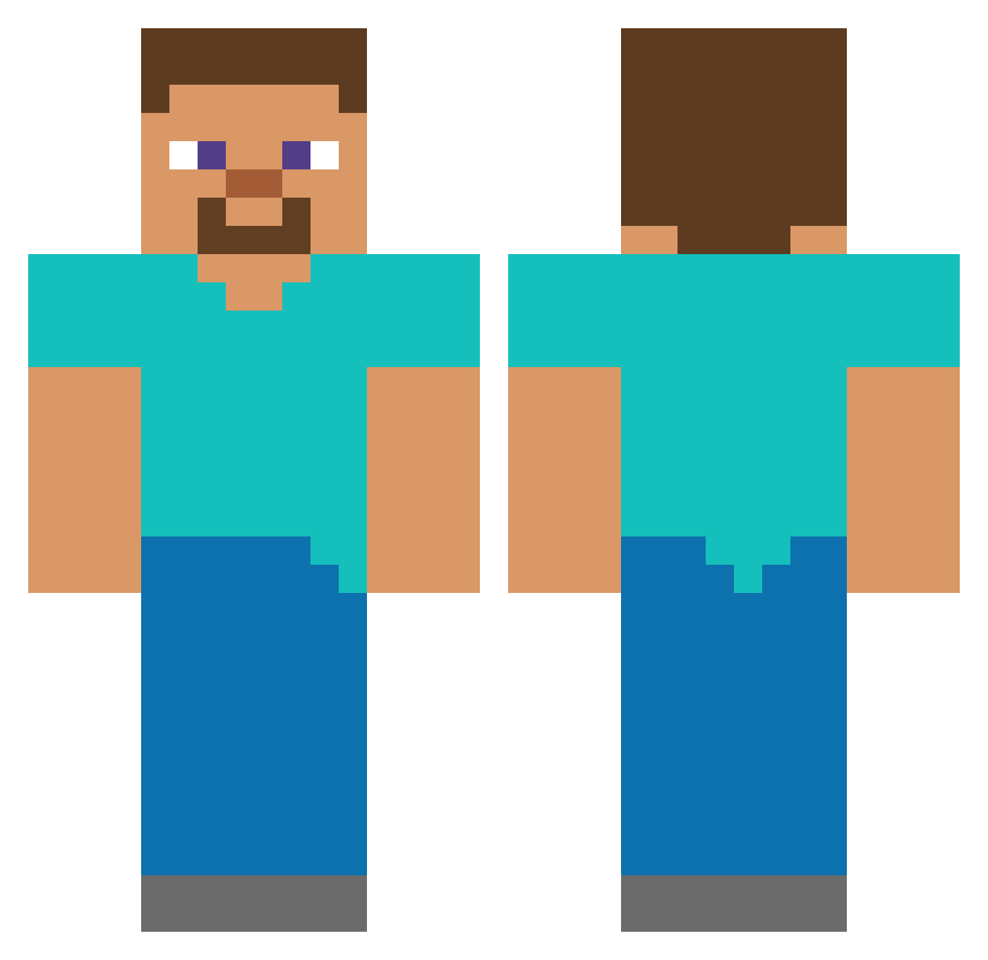 KucingBox Minecraft skin, front and back view