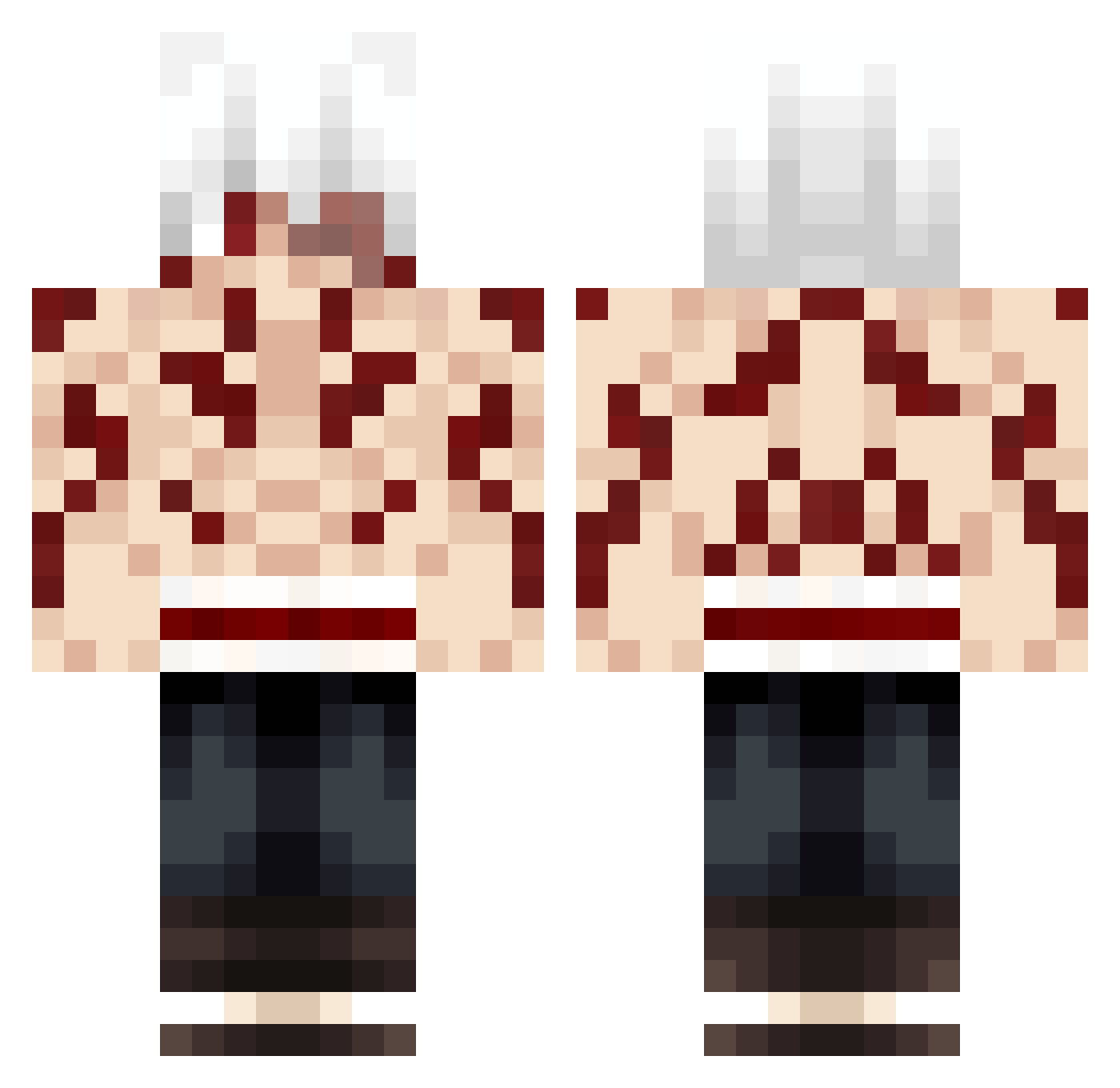 Kumofr Minecraft skin, front and back view