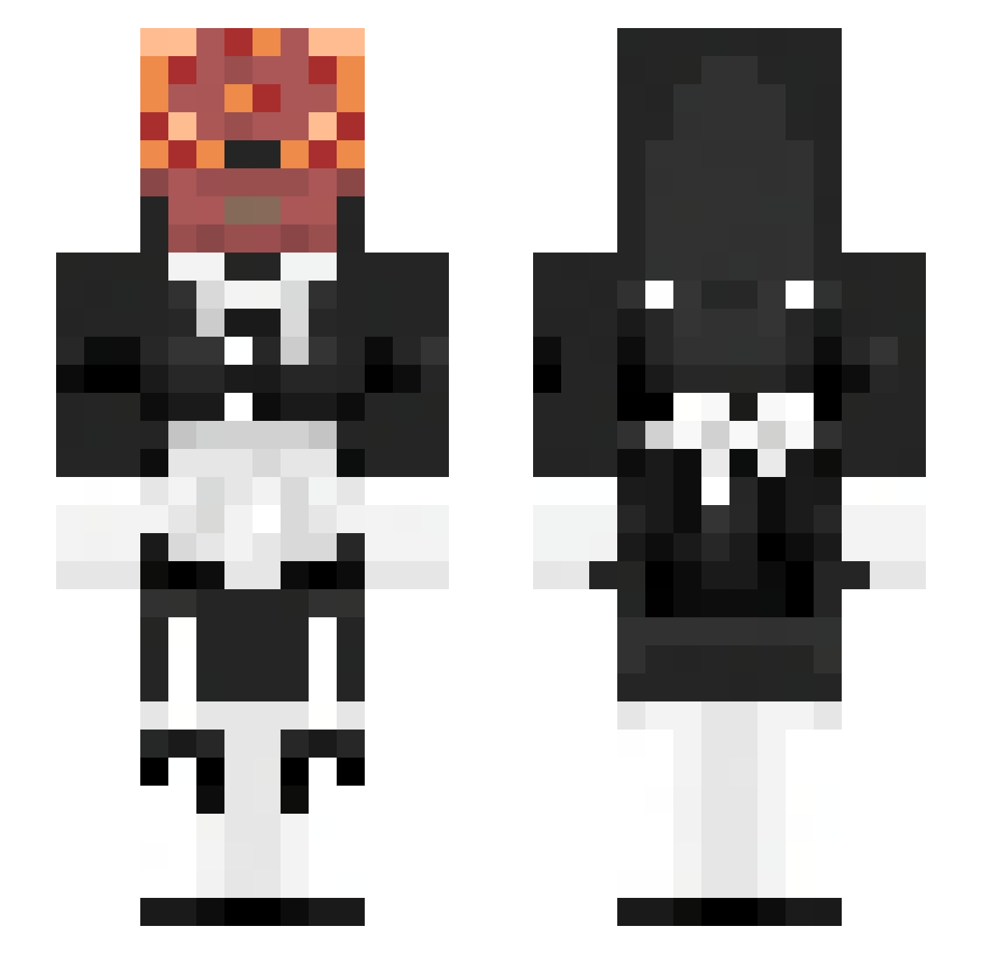 Vuziko Minecraft skin, front and back view