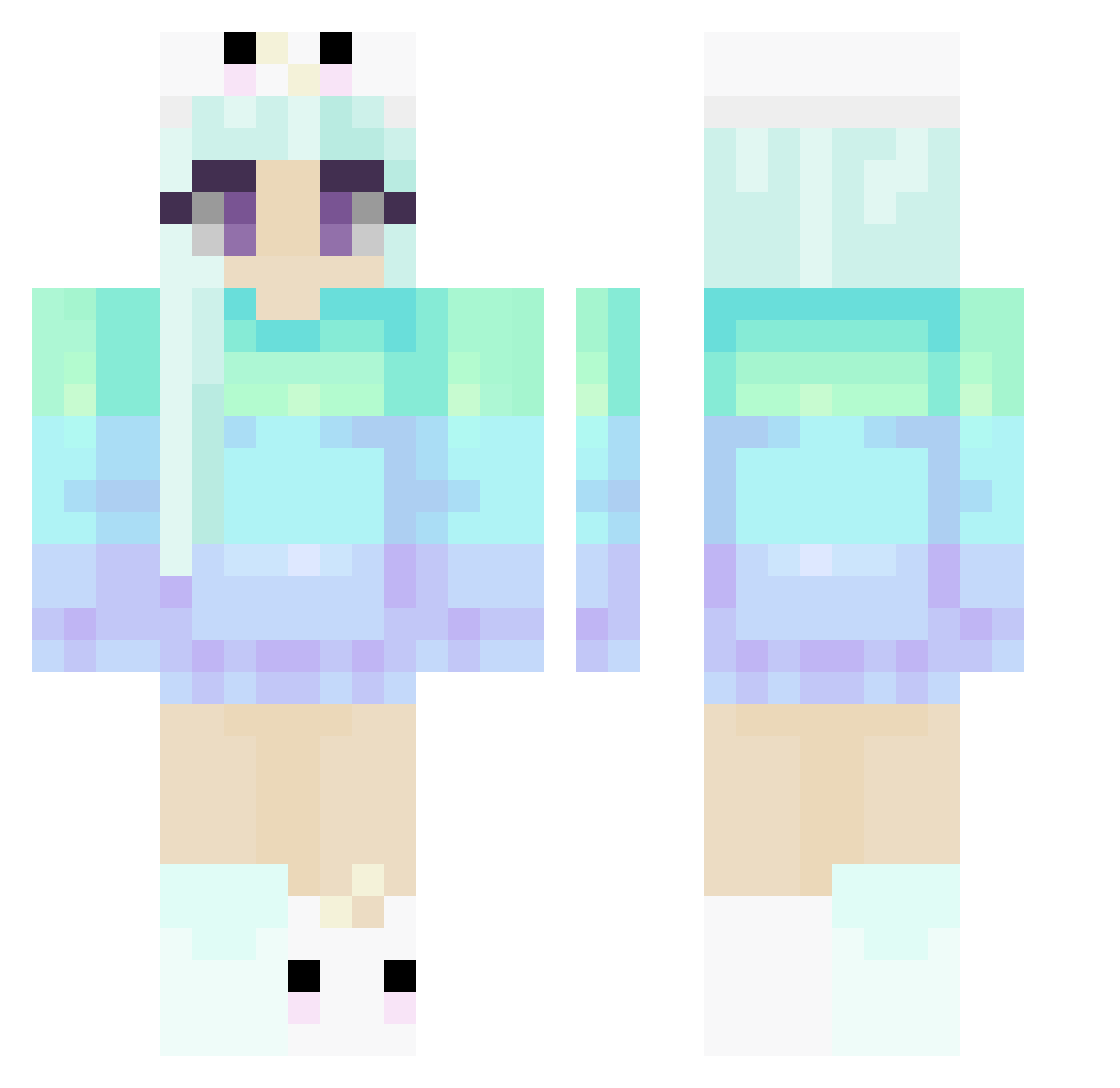 Bizeps807 Minecraft skin, front and back view
