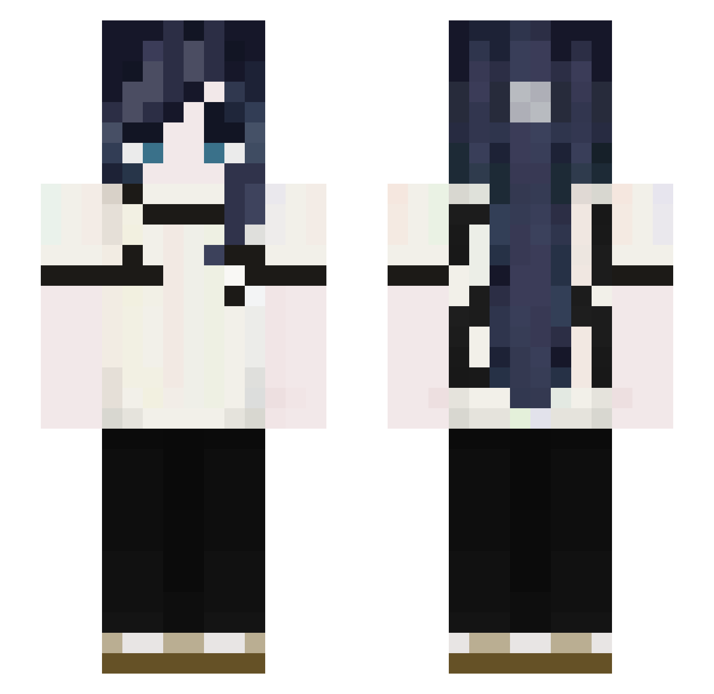 Polaggg Minecraft skin, front and back view