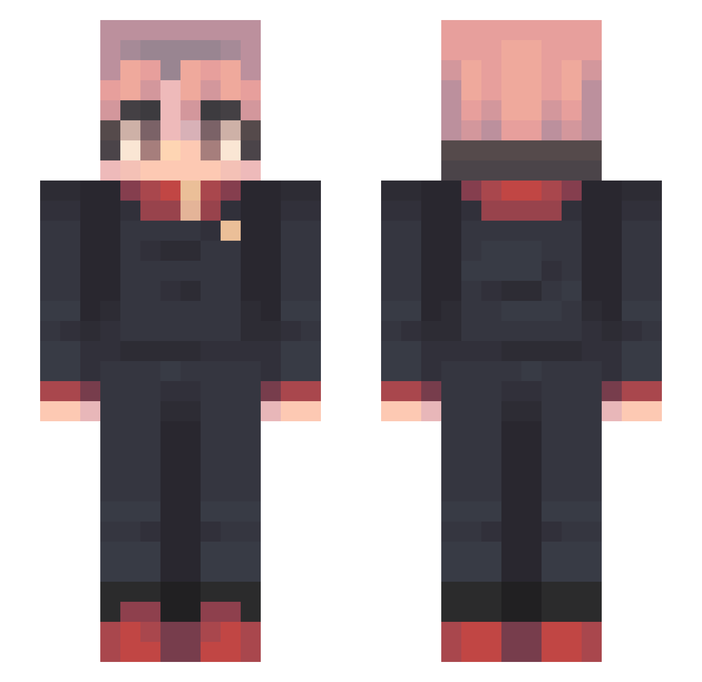 WatJwm Minecraft skin, front and back view