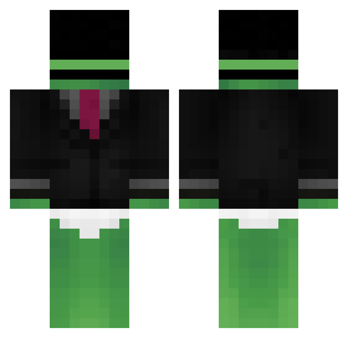 BaldThugg Minecraft skin, front and back view