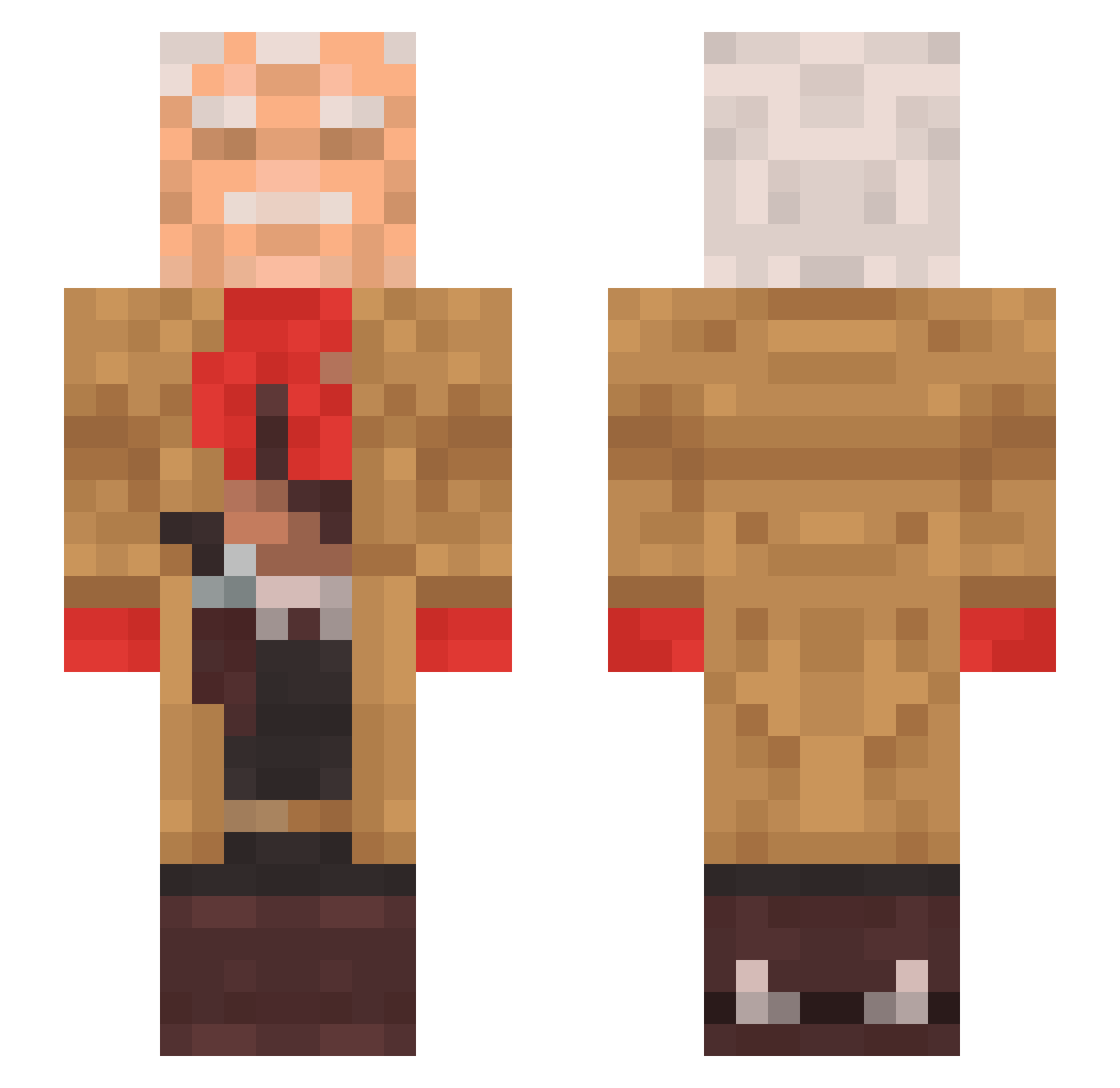Oceloterus Minecraft skin, front and back view
