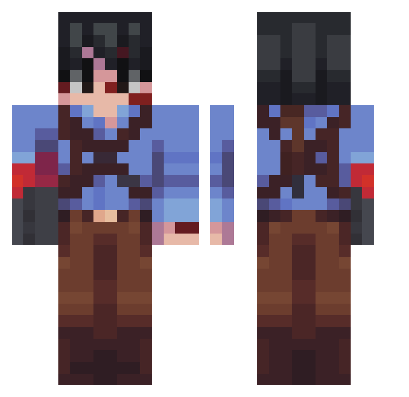 AbbeZ08 Minecraft skin, front and back view