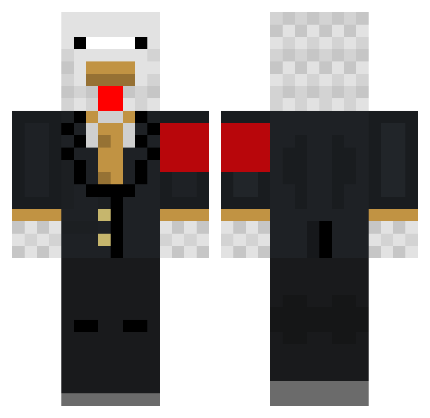 Wollivolli Minecraft skin, front and back view