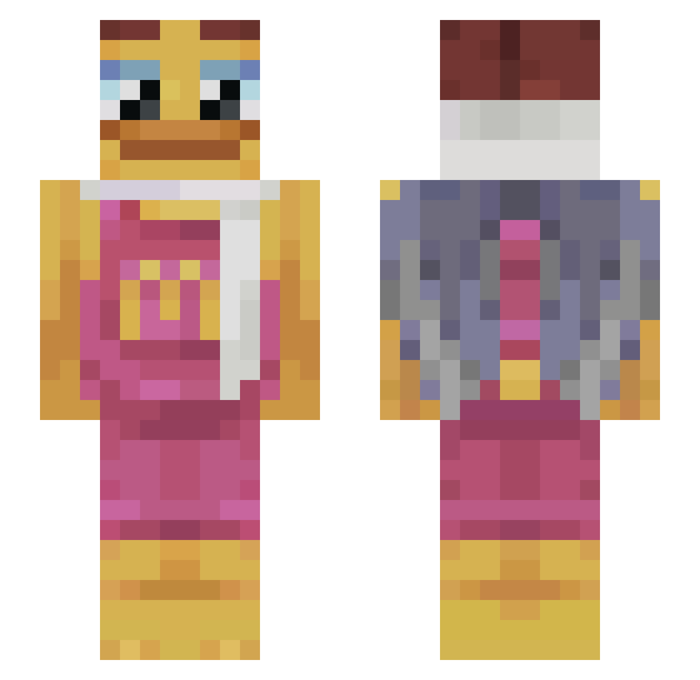 grangerrxae Minecraft skin, front and back view