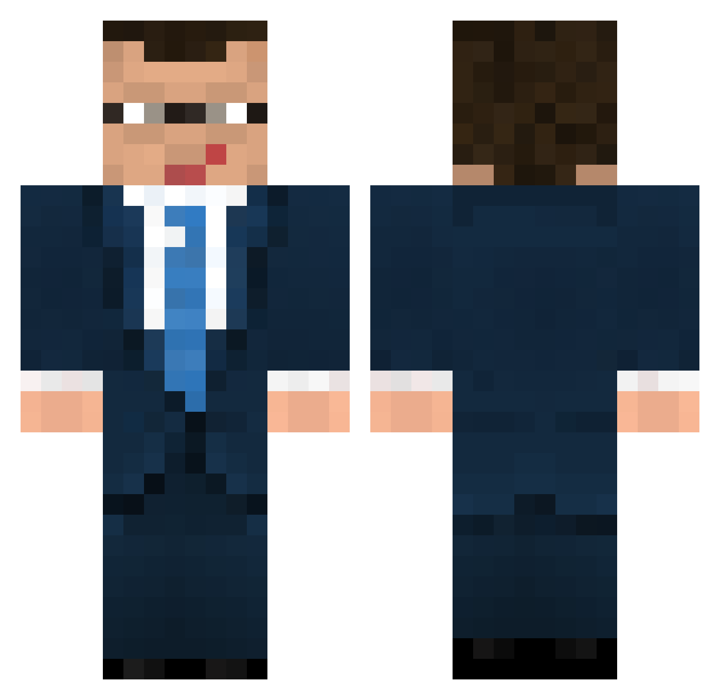 YalKrii Minecraft skin, front and back view