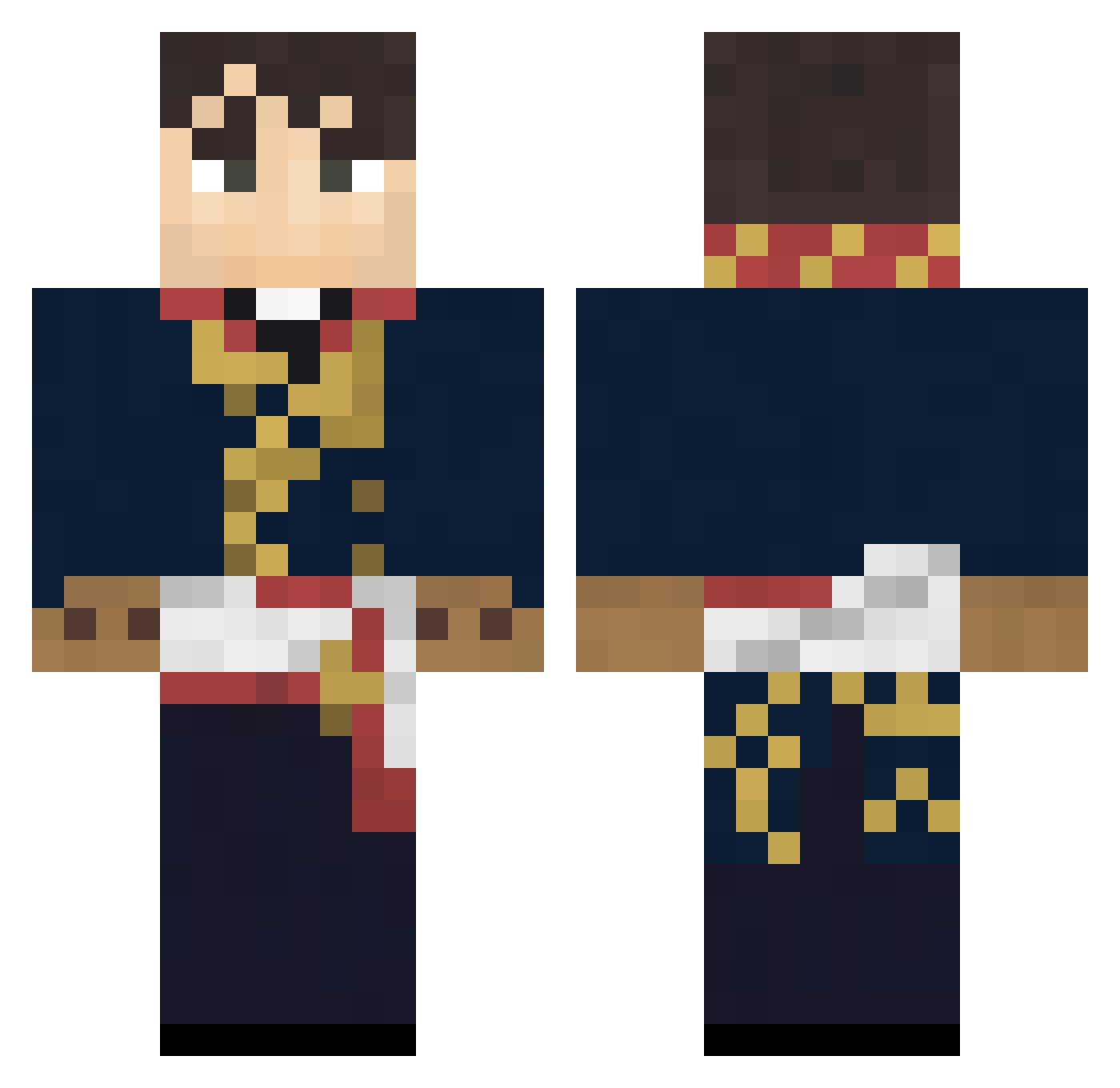 2Spooky4u Minecraft skin, front and back view