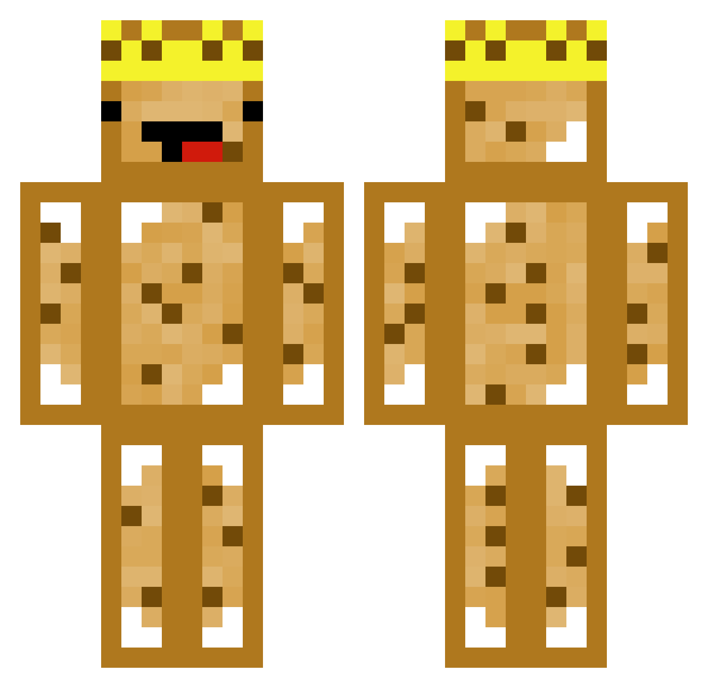CookieCuit Minecraft skin, front and back view