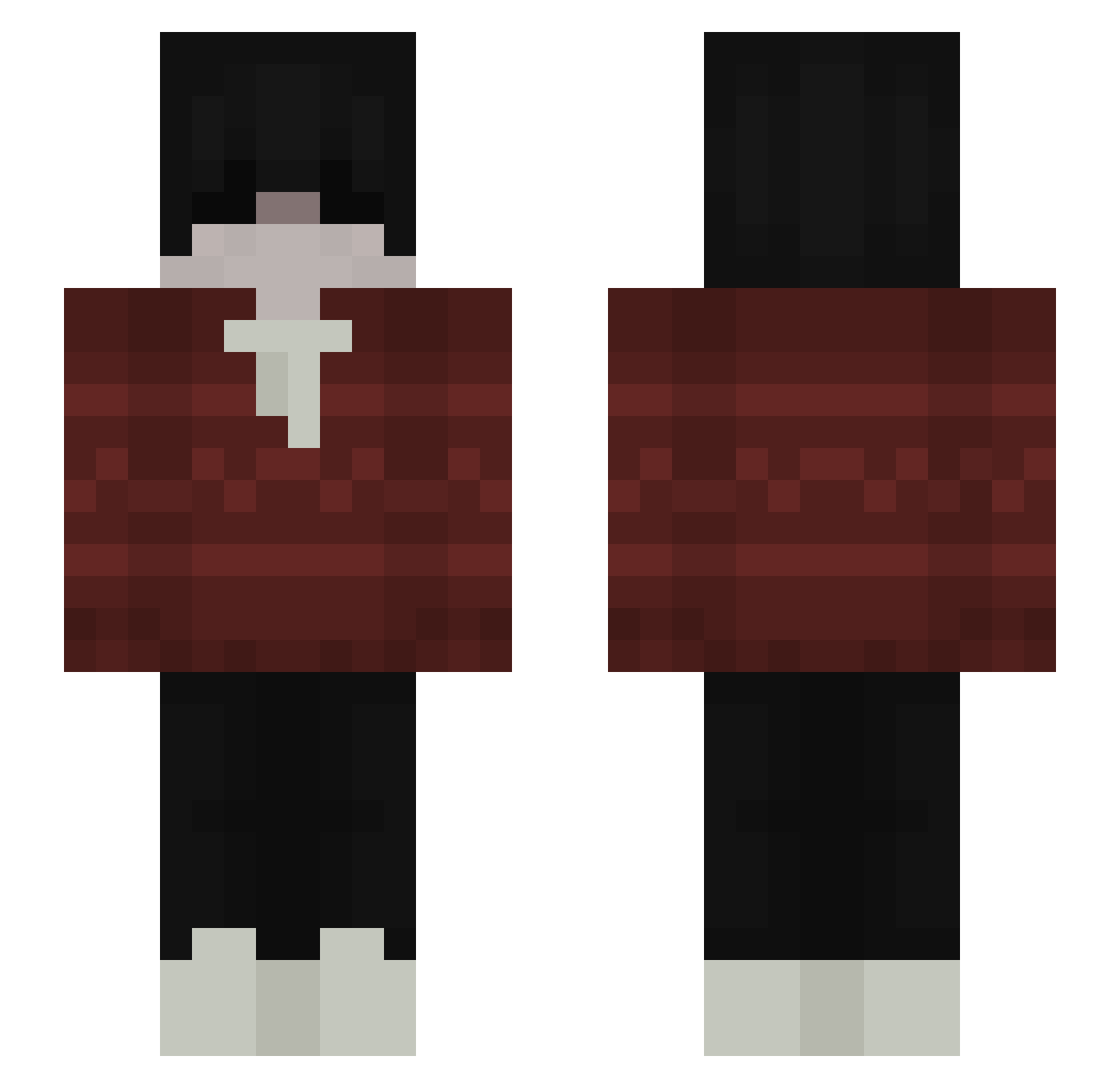 Uncommonness Minecraft skin, front and back view