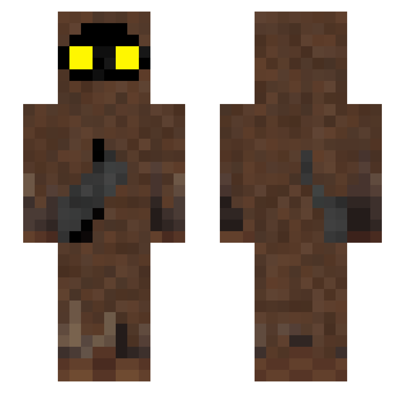 Correz Minecraft skin, front and back view